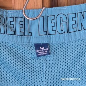 Reel Legends Mens Blue Cargo‎ Shorts Outdoor Fishing Hiking Mid Rise Size 42